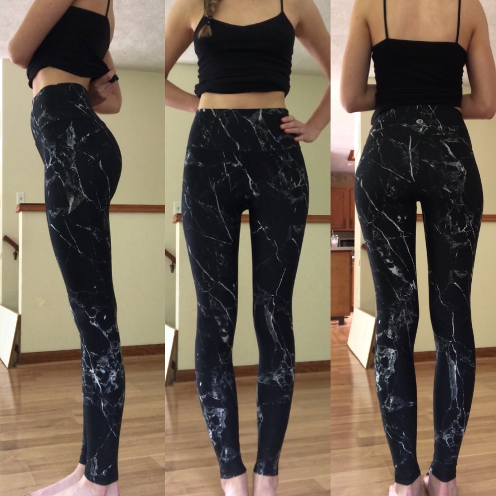 Marble Print Full Length Leggings Size Small